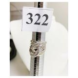 SILVER 925 SIZE 8 RING MARKED ITALY