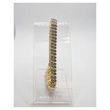 GOLD TONE BRACELET 1/4 CT DIAMONDS WAVE LINK