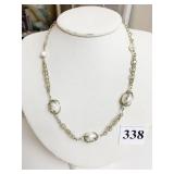 SILVER 925 CHAIN LINK AND PEARL NECKLACE