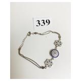 SILVER 925 BRACELET WITH SNOWFLAKE AND CIRCLE