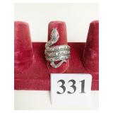 SILVER 925 COILED SNAKE RING SIZE 8