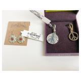 PEACE SIGN PENDANT, LUCKY BRAND EARRINGS