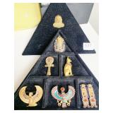 JEWELS OF TUTANKHAMUN PIN SET EGYPTIAN GODS