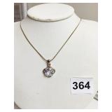 PENDANT NECKLACE WITH LARGE CUT GLASS STONE