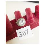SILVER 925 SIZE 8 RING WITH LARGE BRILLIANT CUT