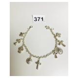 SILVER 925 CHARM BRACELET WITH CROSSES