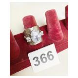 SILVER 925 CUSTOM DESIGN ISRAEL SIZE 8 WITH ONE