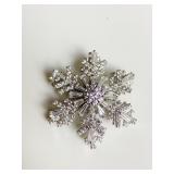 SILVER 925 RHINESTONE SNOWFLAKE SPINNING PIN