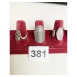 THREE RINGS SNAKE SIZE 9 HAMSA HAND SIZE 7 AND