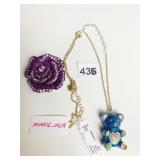 KIRKS FOLLY SILVER TONE METAL AND PURPLE