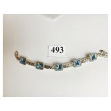 BRIGHTON BLUE STONE AND SILVER TONE METAL