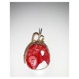 RED FISH PENDANT IN GOLD FILLED SETTING