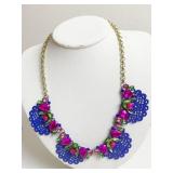 BLUE AND PURPLE STONE NECKLACE