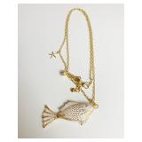 BRIGHTON GOLD TONE FISH PENDANT NECKLACE