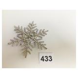 LARGE SNOWFLAKE RHINESTONE PIN KIRKS FOLLY