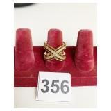 GOLD PLATED STERLING SILVER RING SIZE 8