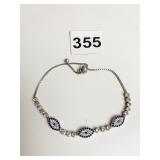 SILVER BRACELET WITH MARQUIS SHAPE LINKS AND