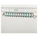 TURQUOISE COLOR STONE DOUBLE STRAND BRACELET NEW