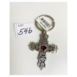 BRIGHTON LARGE CROSS WITH RED STONE STONE CENTER