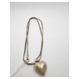 STERLING HEART NECKLACE 24" CHAIN 0.34 OZT