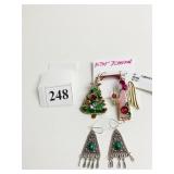 HOLIDAY EARRINGS AND DANGLE EARRINGS WITH GREEN
