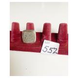 STERLING SILVER RING SIZE 8 WITH SILVER DRUZY
