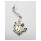 STERLING CACTUS PENDANT SIGNED M. WILLIE 0.065