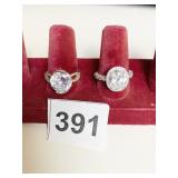 TWO RINGS ONE JUDITH RIPKA BOTH SIZE 8