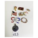 ASSORTED PINS JESSIE POLITICAL PIN CHERUB WITH