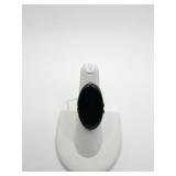 STERLING SILVER ONYX RING SIZE 6. 0.19 OZT