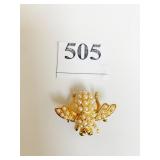 JOAN RIVERS BEE PIN WITH TINY PEARLS