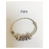 BRIGHTON HINGED BRACELET WITH CHARM BEADS