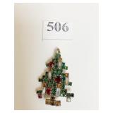 WEISS SIGNED MULTI COLOR STONE CHRISTMAS TREE PIN