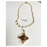 TORY BURCH GOLD TONE PENDANT NECKLACE