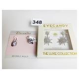 TWO PAIR OF EARRINGS EYE CANDY LOS ANGELES AND