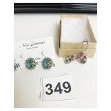 NOA ZUMAN ISRAEL STERLING EARRINGS WITH BLUE