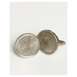 MENï¿½S NICKEL COIN CUFF LINKS SETTING IS STERLING