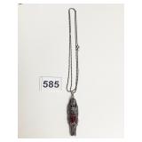 EGYPTIAN FIGURE PENDANT 2" ON 28" BLACK METAL