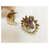 STERLING SILVER MENï¿½S CUFF LINKS SUN AND CRESCENT