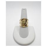 14K ITALY VERSACE CUFF RING SZ 9. 3.1G