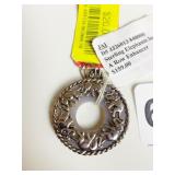 STERLING SILVER ROUND ELEPHANT NECKLACE PENDANT