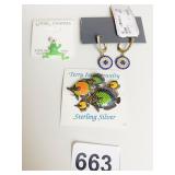 CELLINI CHARM FROG TERRY IVORY ENAMEL PIN AND