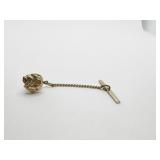 14K GOLD TIE TACK, NUGGET DESIGN W/ CENTER
