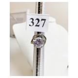 SILVER TONE METAL RING SIZE 8 WITH LARGE