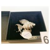 STERLING SILVER FISH PIN BOXED