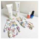 FLORAL GLOVES, 2 NEW NAIL POLISH, NEW MARY KAY
