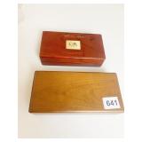 TWO STORAGE BOXES ONE WOOD