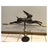 WEATHERVANE RUNNING RABBIT BRASS AND METAL 41" L