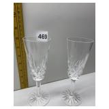 TWO WATERFORD CRYSTAL CHAMPAGNE GLASSES