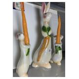 DEPT. 56 18" H BUNNY AND 2 CANDLE HOLDERS ONE HAS